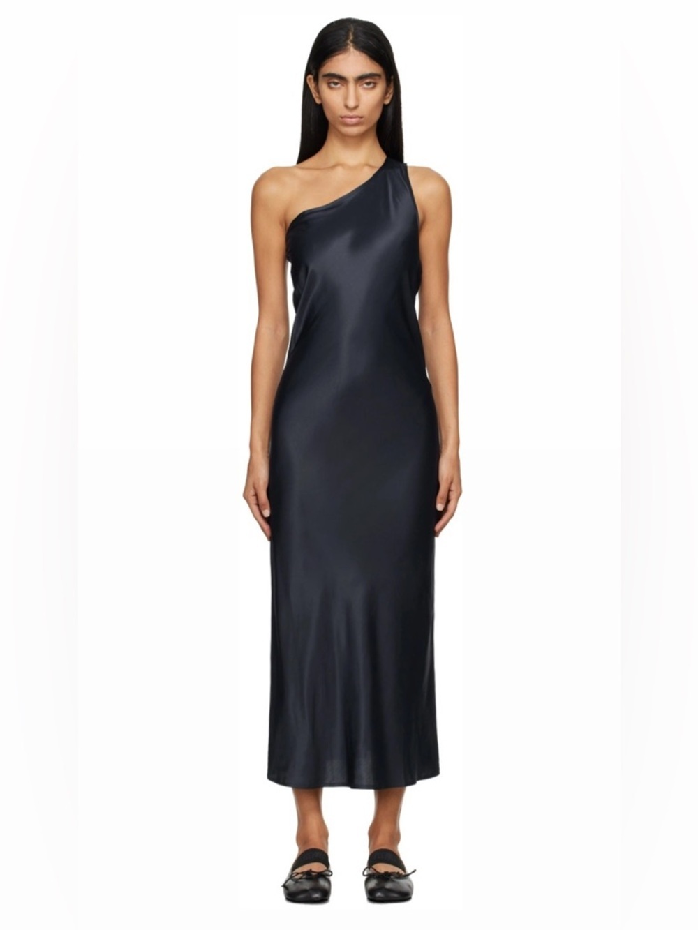 Baserange Navy One Strap Dydine Midi Dress NWT